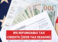 IRS Refundable Tax Credits (2026 Tax Season): Eligibility, Amount and Form